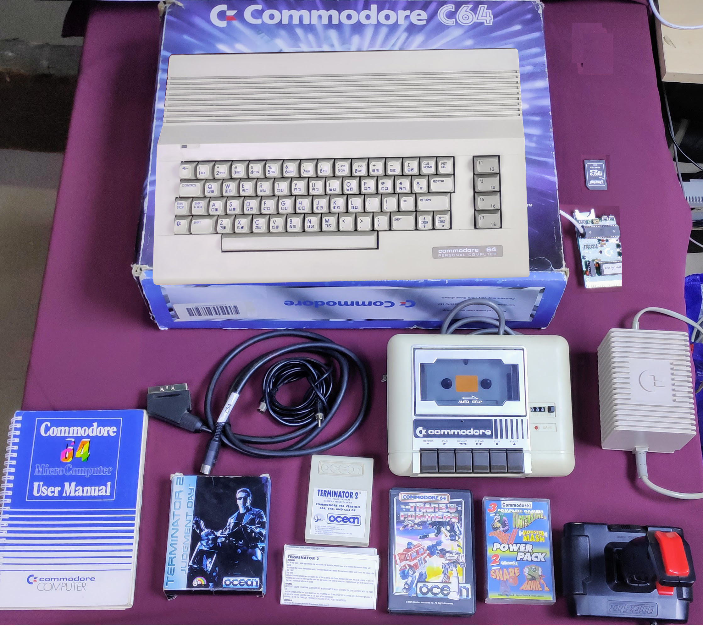 Commodore 64C Computer Boxed SD2IEC Joystick Games